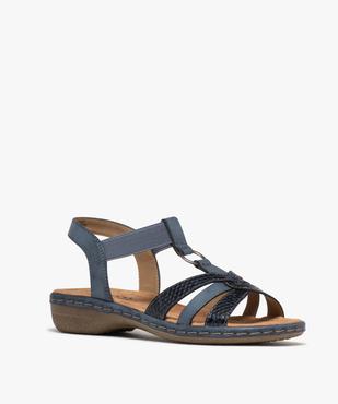 Sandales à brides avec anneau métallique femme - Softrelax vue2 - SOFTRELAX - GEMO