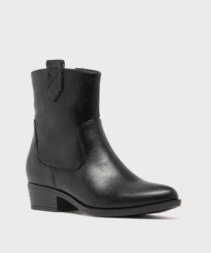 Boots santiags unies à zip femme - Follow Me vue3 - FOLLOW ME - GEMO