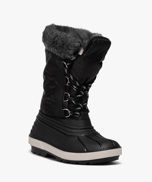 Après-ski femme unis à col fourré et à lacets vue2 - SANS MARQUE - GEMO