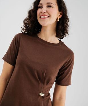 Tee-shirt manches courtes avec bijou sur l’avant femme vue2 - GEMO 4G FEMME - GEMO