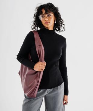 Pull à col montant en maille côtelée femme vue5 - GEMO(FEMME PAP) - GEMO
