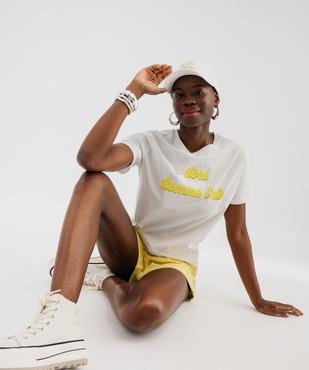 Tee-shirt manches courtes imprimé pailleté femme vue4 - GEMO(FEMME PAP) - GEMO