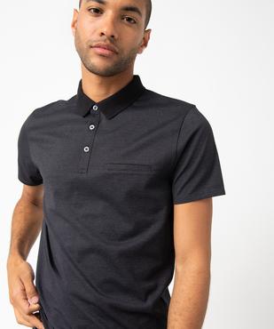 Polo homme à fines rayures et manches courtes vue2 - GEMO (HOMME) - GEMO