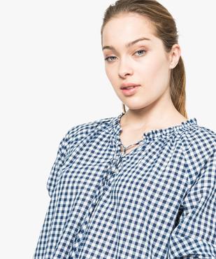 Blouse en coton fin imprimé vichy vue2 - GEMO (CASUAL) - GEMO