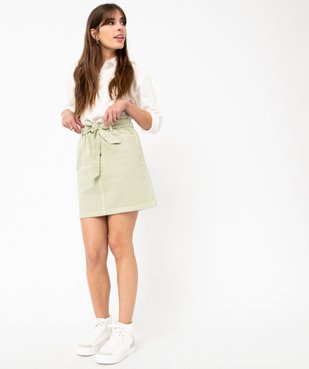 Jupe en toile denim avec ceinture femme vue5 - GEMO 4G FEMME - GEMO