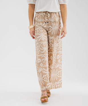 Pantalon large et fluide imprimé femme vue2 - GEMO 4G FEMME - GEMO