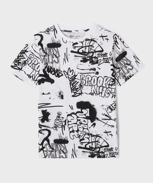 Tee-shirt manches courtes à motifs graffiti garçon vue2 - GEMO 4G GARCON - GEMO