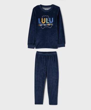 Pyjama en velours chaud imprimé garçon - LuluCastagnette vue1 - LULUCASTAGNETTE - GEMO