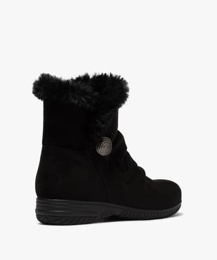 Boots fourrées femme zippées en suédine unie  vue4 - GEMO (CONFORT) - GEMO