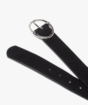 Ceinture large unie à boucle ovale argentée femme vue2 - GEMO (ACCESS) - GEMO