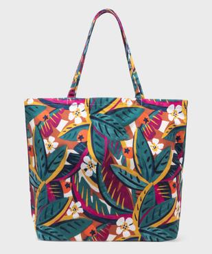 Tote bag en coton à motifs fleuris vue1 - GEMO (ACCESS) - GEMO