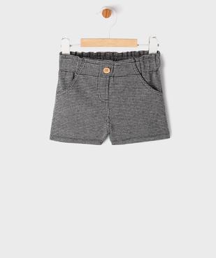 Short à motif pied de poule avec taille ajustable bébé fille vue1 - GEMO(BEBE DEBT) - GEMO