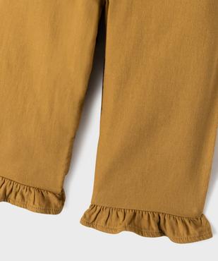 Pantalon en coton avec finitions volantées bébé fille vue2 - GEMO 4G BEBE - GEMO