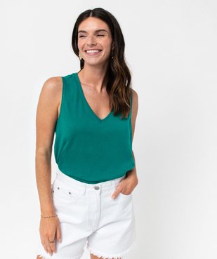 Débardeur col V en maille fluide femme vue1 - 1E PRIX BY GEMO - GEMO