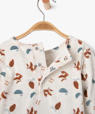 Pyjama 2 pièces en velours avec motifs renards bébé garçon vue3 - GEMO 4G BEBE - GEMO