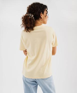 Tee-shirt manches courtes col rond uni en coton femme vue3 - GEMO 4G FEMME - GEMO