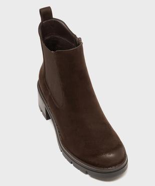 Boots Chelsea à talon et semelle crantée en suédine femme - 5 Miles vue5 - 5 MILES - GEMO