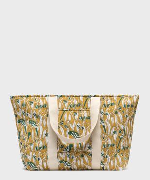 Sac cabas zippé grand format en toile fleurie femme vue2 - GEMO (ACCESS) - GEMO