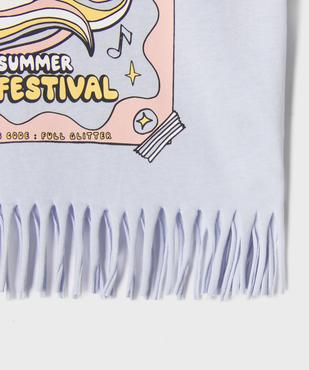 Tee-shirt manches courtes avec franges fille vue4 - GEMO 4G FILLE - GEMO