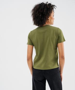 Tee-shirt manches courtes et col rond en coton résistant femme vue4 - GEMO(FEMME PAP) - GEMO