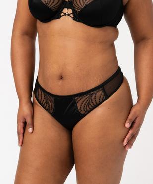 String en microfibre et dentelle femme grande taille vue1 - GEMO(HOMWR FEM) - GEMO