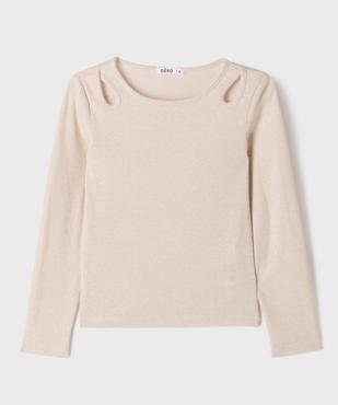 Tee-shirt manches longues à paillettes fille vue1 - GEMO (ENFANT) - GEMO