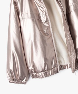 Blouson déperlant à capuche avec doublure peluche fille vue3 - GEMO 4G FILLE - GEMO