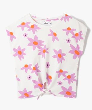 Tee-shirt fille à manches courtes, base nouée et imprimé vue1 - GEMO (ENFANT) - GEMO