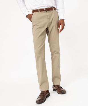 Pantalon chino coupe slim en coton stretch piqué avec ceinture homme vue1 - GEMO (HOMME) - GEMO