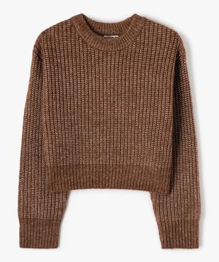 Pull fille court en grosse maille vue2 - GEMO (JUNIOR) - GEMO