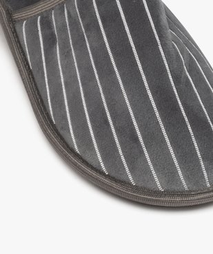 Chaussons homme mules d'intérieur en velours rayé vue6 - GEMO(HOMWR HOM) - GEMO