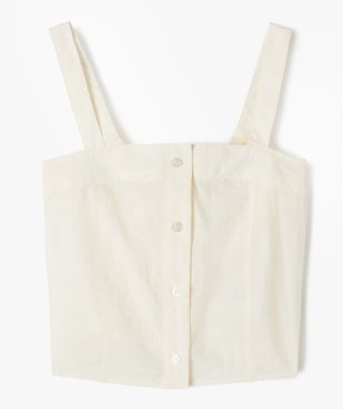 Débardeur en toile de parachute boutonnée sur l’avant fille vue1 - GEMO (JUNIOR) - GEMO
