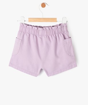 Short en toile avec taille élastique bébé fille vue3 - GEMO 4G BEBE - GEMO