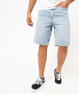 Bermuda en jean homme en denim délavé vue1 - GEMO 4G HOMME - GEMO