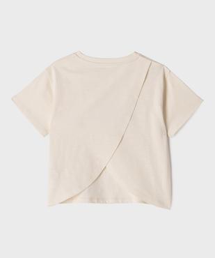Tee-shirt manches courtes coupe ample en coton flammé fille - LuluCastagnette vue3 - LULU CASTAGNETTE G4G D - GEMO