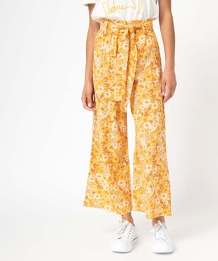 Pantacourt femme ample à motifs fleuris vue1 - GEMO(FEMME PAP) - GEMO