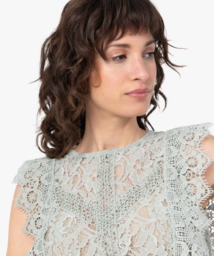 Blouse femme sans manches en dentelle transparente vue2 - GEMO(FEMME PAP) - GEMO