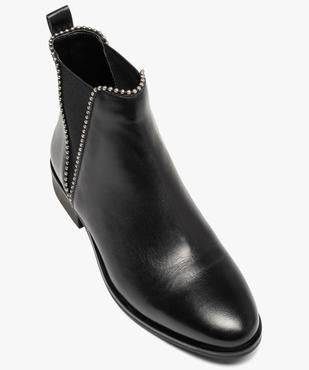 Boots femme style Chelsea dessus cuir uni - Taneo vue5 - TANEO - GEMO