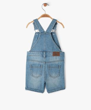 Salopette en jean courte délavée bébé garçon vue4 - GEMO 4G BEBE - GEMO