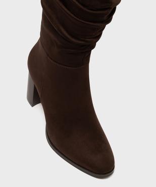 Bottes en suédine avec tige drapée femme - Follow Me vue5 - FOLLOW ME - GEMO