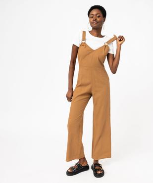 Combinaison pantalon femme à bretelles contenant du lin vue1 - GEMO 4G FEMME - GEMO