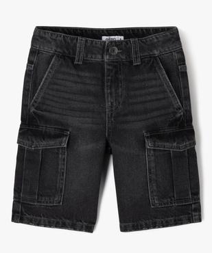 Bermuda en denim coupe large avec taille ajustable garçon vue1 - GEMO (ENFANT) - GEMO