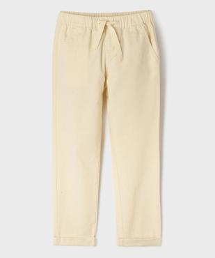 Pantalon chino en coton et lin avec taille ajustable garçon vue5 - GEMO (ENFANT) - GEMO