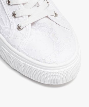 Baskets femme unies en toile imitation broderie anglaise vue6 - GEMO (SPORTSWR) - GEMO