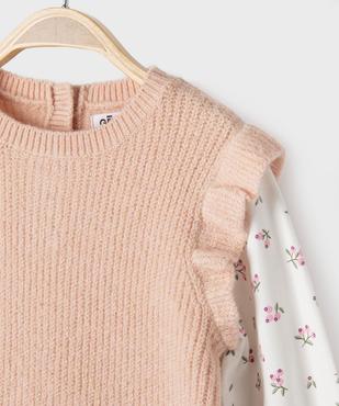 Pull 2 en 1 avec manches tee-shirt bébé fille vue2 - GEMO(BEBE DEBT) - GEMO