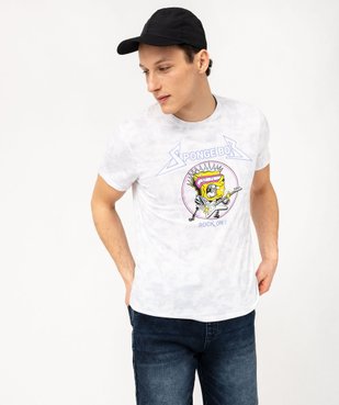 Tee-shirt manches courtes tie-and-dye imprimé homme - Bob l'éponge vue2 - BOB L EPONGE - GEMO