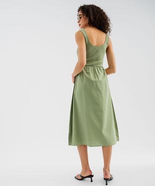 Robe longue avec buste en maille côtelée femme vue3 - GEMO 4G FEMME - GEMO