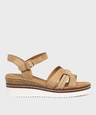 Sandales à talon compensé et brides multimatières femme - Valentina Baldano vue1 - VALENTINA BALDA - GEMO