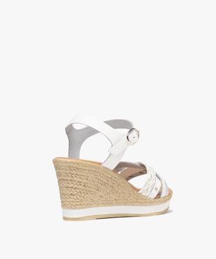 Sandales à brides en cuir sur semelle compensée femme - Tanéo vue4 - TANEO - GEMO