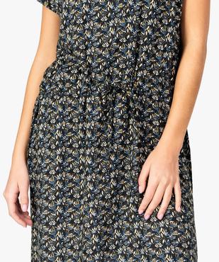 Robe femme fluide à motifs avec lien coulissant à la taille vue2 - GEMO(FEMME PAP) - GEMO